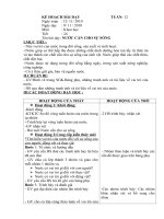 Kế hoạch bài dạy môn khoa học lớp 4 tuần 12 hk 