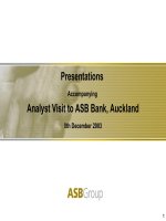 Presentation at Auckland Analyst Briefing ASB Bank Sovereign