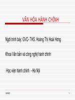 Bài Giảng Văn Hóa Hành Chính