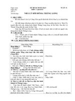 Kế hoạch bài dạy môn lịch sử lớp 4 tuần 11 đến 20 