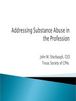 Addressing Substance Abuse in the Profession