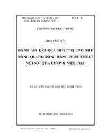 Đánh giá kết quả điều trị ung thư bàng quang nông bằng phẫu thuật nội soi qua đường niệu đạo 