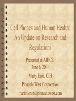 Cell phones and human health an update on research and regulations 