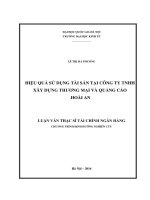 Hiệu quả sử dụng tài sản tại công ty TNHH xây dựng thương mại và quảng cáo hoài an 