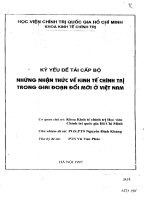 Những nhận thức về kinh tế chính trị trong giai đoạn đổi mới ở việt nam 