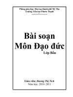 Kế hoạch bài dạy đạo đức lớp 4 tuần 19 thi 