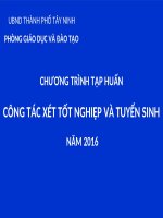 HƯỚNG dẫn GHI PHIẾU TNTHCS và TUYỂN 10 năm học 2016 2017 