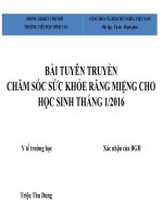 Bài Tuyên Truyền Chăm Sóc Sức Khỏe Răng Miệng Cho Học Sinh