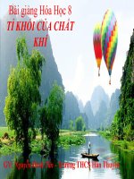 Bài giảng hóa học 8 tỉ KHỐI của CHẤT KHÍ 