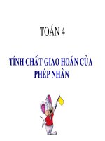 TOÁN 4 khởi động tính chất giao hoán của phép nhân 