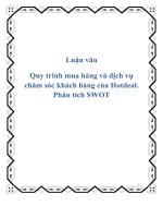 Luận văn Quy trình mua hàng và dịch vụ chăm sóc khách hàng của hotdeal  Phân tích swot