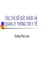 Các Chỉ Số Sức Khỏe Và Quản Lý Thông Tin Y Tế