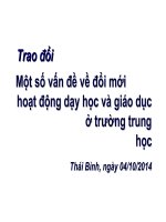 Một Số Vấn Đề Về Đổi Mới Hoạt Động Dạy Học Và Giáo Dục Ở Trường Trung Học