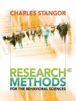 Research methods for the behavioral charles stangor  wadsworth