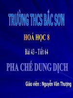 HOÁ học 8 PHA CHẾ DUNG DỊCH 