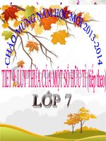 TIẾT 9 lũy THỪA của một số hữu tỉ (tiếp theo) 