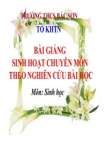 BÀI GIẢNG SINH HOẠT CHUYÊN môn THEO NGHIÊN cứu bài học 