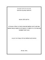 Sử dụng công cụ phái sinh để phòng ngừa rủi ro trong hoạt động xuất khẩu cà phê của các doanh nghiệp việt nam 