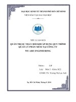 Tiểu luận Ocd quản trị sự thay đổi khi áp dụng quy trình quản lý phần mềm tại công ty we are engineering