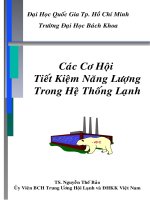 Bài giảng môn quản lý năng lượng bài 4 TKNL trong hệ thống lạnh 