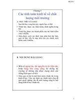 Chương 5 các tính toán kinh tế về chất lượng môi trường (môn kinh tế môi trường) 