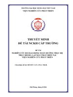 NGHIÊN CỨU ĐO DAO ĐỘNG XOẮN ĐƯỜNG TRỤC HỆ TRỤC DIESEL LAI MÁY PHÁT ĐIỆN TẠI VIỆN NGHIÊN CỨU PHÁT TRIỂN