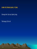 Bài Giảng Chính Trị Trong Quản Lý Công