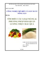 Đề tài Tìm hiểu các loại màng và phương pháp bảo quản lương thực rau quả