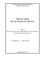 PHÂN TÍCH CÁC ĐẶC TÍNH MÀNG DẦU BÔI TRƠN Ổ ĐỠ BẰNG PHƯƠNG PHÁP SỐ