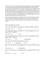 Bài tập trắc nghiệm tích vô hướng hinh học 10