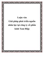 báo cáo thực tập Giải pháp phát triển nguồn nhân lực tại công ty cổ phần kính Tam Hiệp