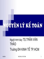 Bài giảng nguyên lý kế toán giảng viên TRẦN văn THẢO CHƯƠNG 3 tài KHOẢN và GHI sổ  kép 