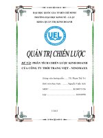 Đề tài Phân tích chiến lược kinh doanh của công ty thời trang việt  Ninomaxx