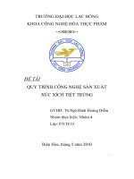 Đề tài Quy trình công nghệ sản xuất xúc xích tiệt trùng