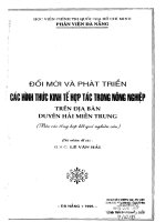 Đổi mới và phát triển các hình thức kinh tế hợp tác trong nông nghiệp trên địa bàn duyên hải miền trung 