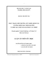 Thực trạng môi trường, sức khỏe, bệnh tật ở công nhân may thái nguyên và hiệu quả một số giải pháp can thiệp 