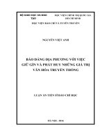Báo đảng địa phương với việc giữ gìn và phát huy những giá trị văn hóa truyền thống