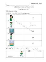 ĐỀ CƯƠNG ÔN THI TIẾNG ANH LỚP 2