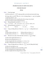 22 đề ôn tập HKI MÔN TOÁN 12 có đáp án