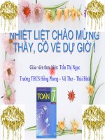Một số bài toán về đại lượng tỉ lệ thuận đại số 7 