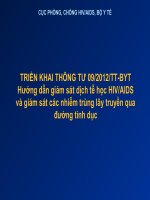 Triển Khai Thông Tư 09/2012/TT-BYT Hướng dẫn giám sát dịch tễ học HIV/AIDS và giám sát các nhiễm trùng lây truyền qua đường tình dục