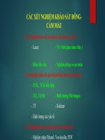 CÁC xét NGHIỆM KHẢO sát ĐÔNG   cầm máu