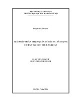 Giải pháp hoàn thiện quản lý đầu tư xây dựng cơ bản tại Cục Thuế Nghệ An
