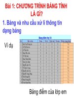 Bài 1  chương trình bảng tính là gì 