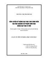 Luận án rèn luyện kỹ năng dạy học cho sinh viên đại học ngành sư phạm sinh học bằng dạy học vi mô 
