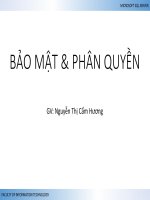 SQL BẢO MẬT  PHÂN QUYỀN