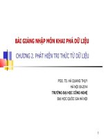 Bài Giảng Nhập Môn Khai Phá Dữ Liệu Phát Hiện Tri Thức Từ Dữ Liệu