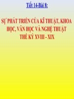 Bài 8  sự phát triển của kĩ thuật, khoa học, văn học và nghệ thuật thế kỉ XVIII   XIX 