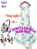 Bài 4  sử dụng và bảo quản trang phục 