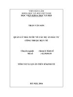 luận án quản lý nhà nước về các dự án đầu tư công thuộc bộ y tế (TT) 